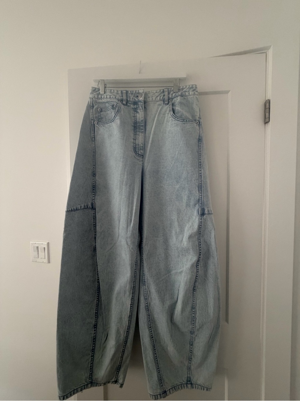 Tibi Light Wash Sid Wide-Leg Jeans - Picture 4 of 8